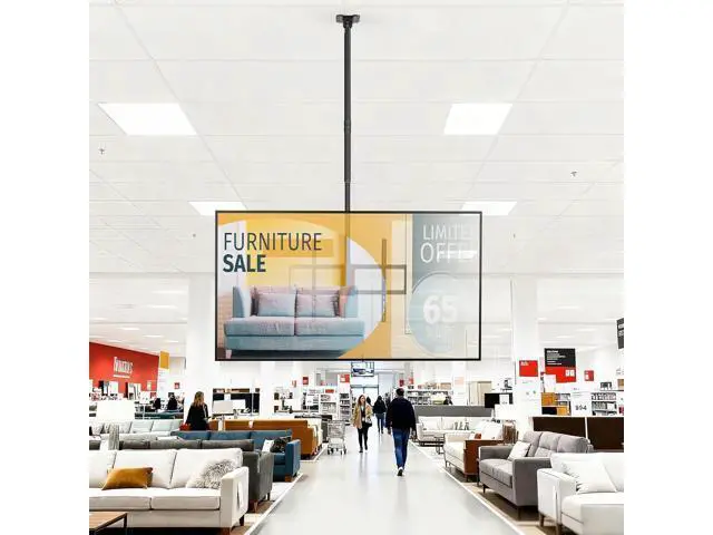 Alt view image 7 of 7 - Ceiling TV Mount for 50-100 Inch Flat & Curved TVs up to 176lbs, Full Motion 360° Rotation TV Bracket with Adjustable Height, Tilt & Swivel, Max VESA 800x600mm, Fits LCD LED OLED 4K Screens, Black