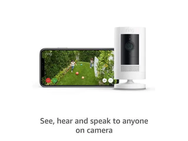 Alt view image 3 of 6 - Ring Outdoor Cam (Stick Up Cam) | Weather-Resistant Outdoor Camera, Live View, Color Night Vision, Two-Way Talk, Motion alerts, Works with Alexa | White