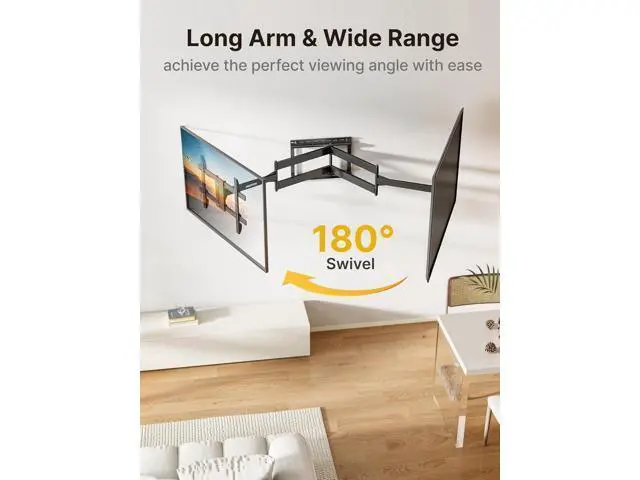 Alt view image 4 of 7 - monTEK Long Arm TV Wall Mount for Most 43-80 Inch TVs, 42 Inch Long Extension TV Mount Swivel and Tilt, Full Motion Wall Mount Tv Bracket Fit Max VESA 600 x 400mm, Up to 110 lbs, 16,18 Studs
