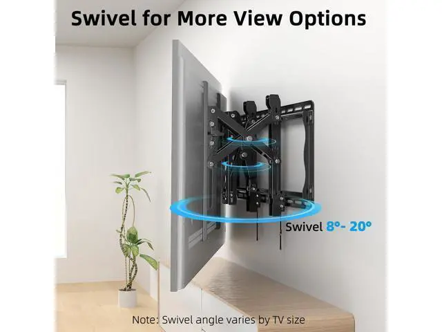 Alt view image 4 of 7 - HOME VISION Advanced Full Motion TV Mount for 32-90 Inch TVs, Tilt TV Wall Mount with Extension, Swivel, Slide and Level, Wall Mount tv Bracket - Max VESA 600x400mm, up to 132lbs, 16/18/24 Inch Studs
