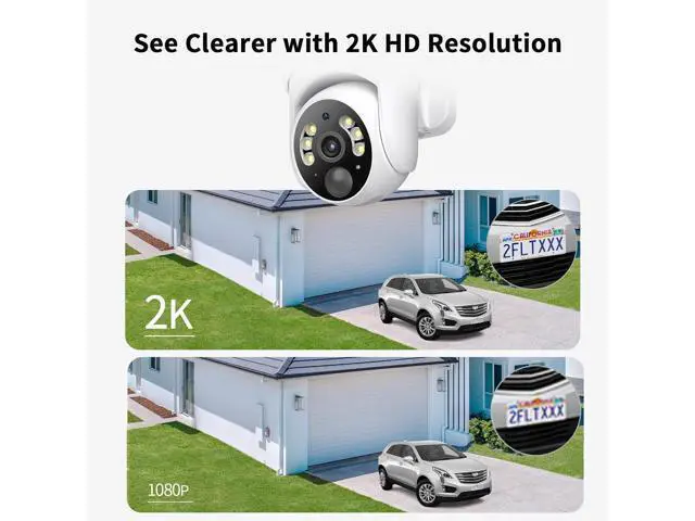 Alt view image 3 of 7 - SEHMUA 2K Solar Security Cameras Wireless Outdoor, 2 Pack 360° View Pan/Tilt WiFi Security Camera Outside with Color Night Vision,Easy to Install, PIR Alarm, 2-Way Audio