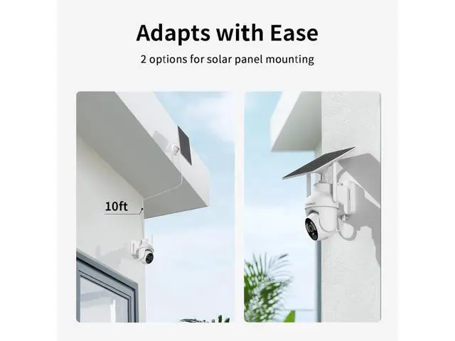 Alt view image 4 of 7 - SEHMUA 2K Solar Security Cameras Wireless Outdoor, 2 Pack 360° View Pan/Tilt WiFi Security Camera Outside with Color Night Vision,Easy to Install, PIR Alarm, 2-Way Audio