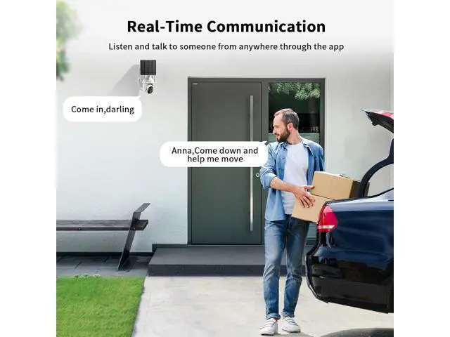 Alt view image 7 of 7 - SEHMUA 2K Solar Security Cameras Wireless Outdoor, 2 Pack 360° View Pan/Tilt WiFi Security Camera Outside with Color Night Vision,Easy to Install, PIR Alarm, 2-Way Audio