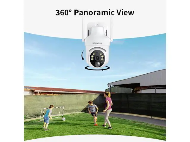 Alt view image 5 of 7 - SEHMUA 2K Solar Security Cameras Wireless Outdoor, 2 Pack 360° View Pan/Tilt WiFi Security Camera Outside with Color Night Vision,Easy to Install, PIR Alarm, 2-Way Audio