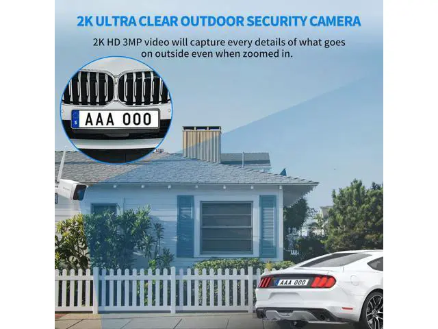 Alt view image 2 of 7 - Septekon 4 Pack Outdoor Security Camera 2KWiFi Cameras for Home Security Outside with Motion Detection Tracking, Night Vision, Two-Way Audio, IP66 Weatherproof, 2.4GHz Wi-Fi, Compatible with Alexa