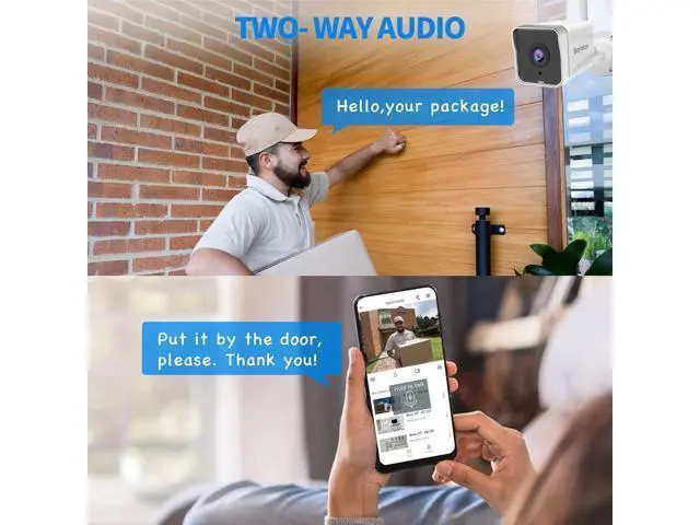 Alt view image 6 of 7 - Septekon 4 Pack Outdoor Security Camera 2KWiFi Cameras for Home Security Outside with Motion Detection Tracking, Night Vision, Two-Way Audio, IP66 Weatherproof, 2.4GHz Wi-Fi, Compatible with Alexa