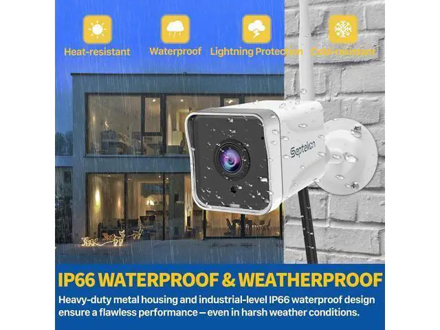 Alt view image 5 of 7 - Septekon 4 Pack Outdoor Security Camera 2KWiFi Cameras for Home Security Outside with Motion Detection Tracking, Night Vision, Two-Way Audio, IP66 Weatherproof, 2.4GHz Wi-Fi, Compatible with Alexa