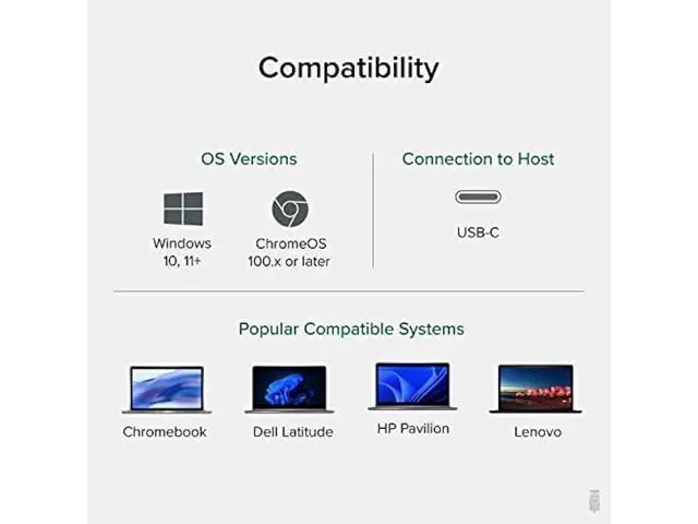Alt view image 5 of 5 - Plugable 11-in-1 USB-C Hub, 100W USB-C Pass-Through, Laptop Docking Station Dual Monitor, 4K 60Hz HDMI, Compatible with Thunderbolt, Windows, Chromebooks, Displays Mirrored on Mac