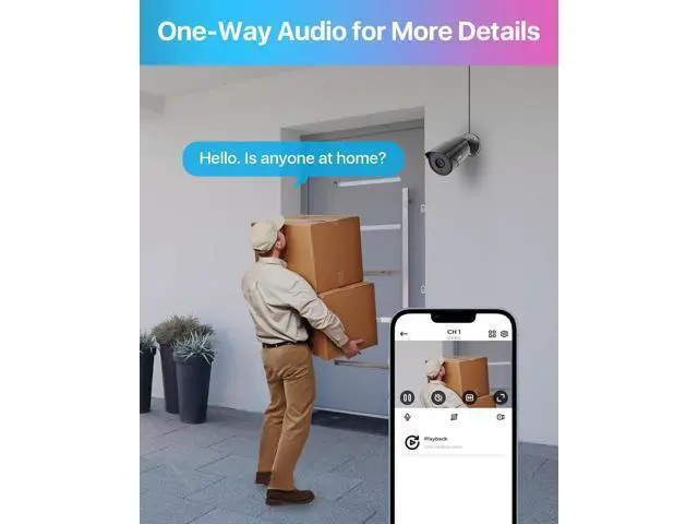 Alt view image 3 of 7 - ZOSI 4 Pack 1080p Home Security Cameras with Audio Recording,Built-in Microphone,2MP 1920TVL HD-TVI Outdoor Indoor CCTV Cameras with 120ft IR Night Vision Weatherproof Surveillance Bullet Camera