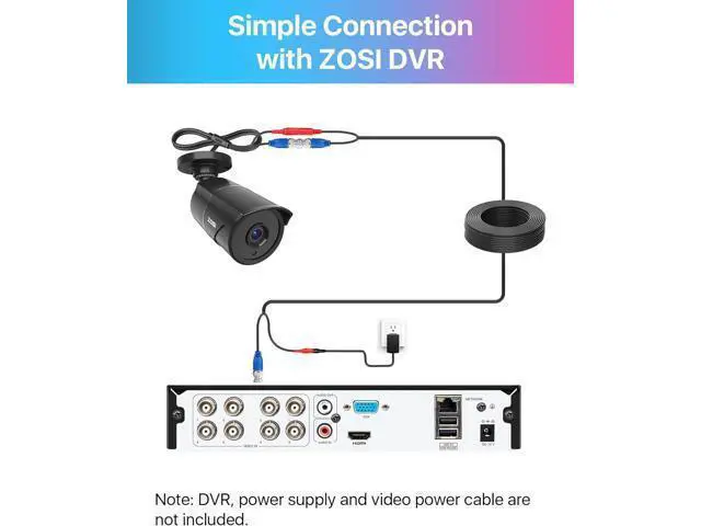 Alt view image 5 of 7 - ZOSI 4 Pack 1080p Home Security Cameras with Audio Recording,Built-in Microphone,2MP 1920TVL HD-TVI Outdoor Indoor CCTV Cameras with 120ft IR Night Vision Weatherproof Surveillance Bullet Camera