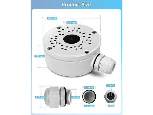 Alt view image 3 of 7 - Security Camera Junction Box Universal Bullet Security Camera Mount Bracket, IP66 Waterproof Junction Box for IP Camera