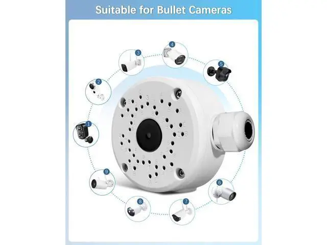 Alt view image 4 of 7 - Security Camera Junction Box Universal Bullet Security Camera Mount Bracket, IP66 Waterproof Junction Box for IP Camera