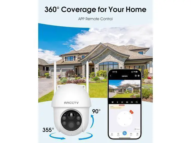 Alt view image 4 of 7 - Solar Security Cameras Wireless Outdoor, 4MP 360° View Battery Powered Outdoor Camera, Night Vision with Spotlight, 2-Way Audio, PIR Motion Sensor, 2.4G/5G Dual Band WiFi (2 Pack)