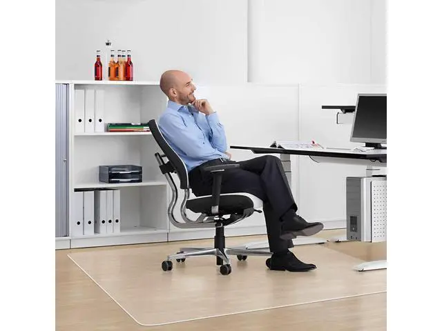 Alt view image 2 of 7 - Office Chair Mat for Hard Floors, 46 x 72 Large Floor Protector Mats, Easy Rolling Desk Chair Mat for Hardwood, Clear, Easy to Clean (Rectangle)