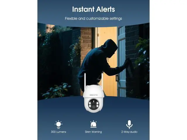 Alt view image 6 of 7 - Solar Security Cameras Wireless Outdoor, 4MP 360° View Battery Powered Outdoor Camera, Night Vision with Spotlight, 2-Way Audio, PIR Motion Sensor, 2.4G/5G Dual Band WiFi (2 Pack)