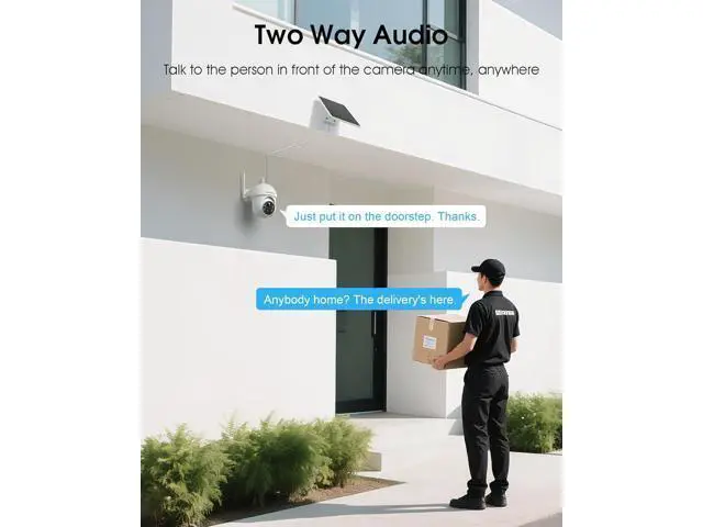 Alt view image 7 of 7 - Solar Security Cameras Wireless Outdoor, 4MP 360° View Battery Powered Outdoor Camera, Night Vision with Spotlight, 2-Way Audio, PIR Motion Sensor, 2.4G/5G Dual Band WiFi (2 Pack)