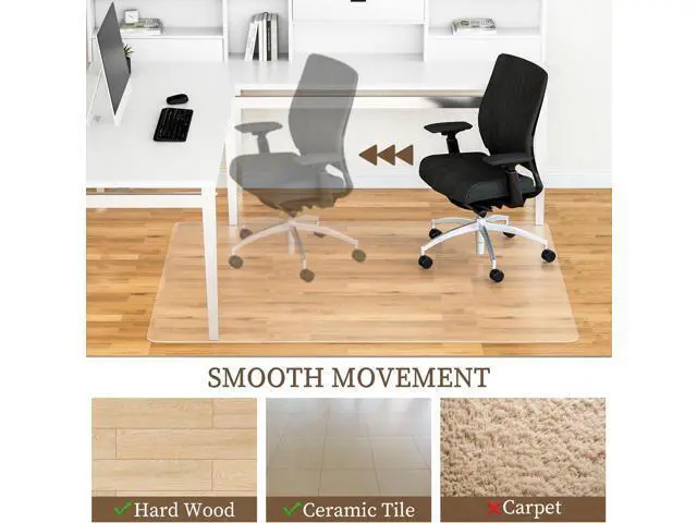 Alt view image 3 of 7 - Office Chair Mat for Hard Floors, 46 x 72 Large Floor Protector Mats, Easy Rolling Desk Chair Mat for Hardwood, Clear, Easy to Clean (Rectangle)
