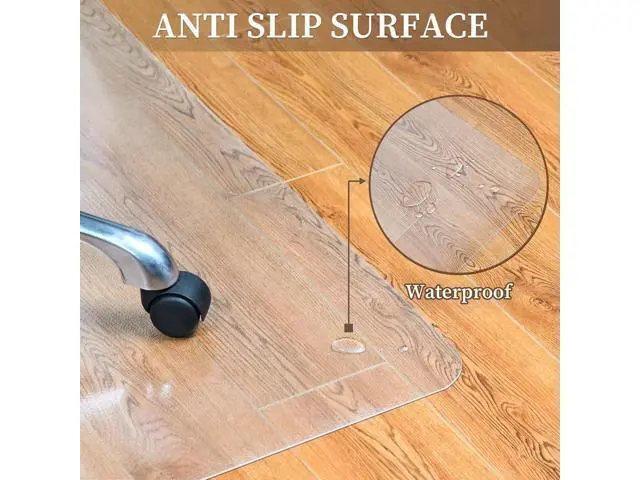 Alt view image 6 of 7 - Office Chair Mat for Hard Floors, 46 x 72 Large Floor Protector Mats, Easy Rolling Desk Chair Mat for Hardwood, Clear, Easy to Clean (Rectangle)