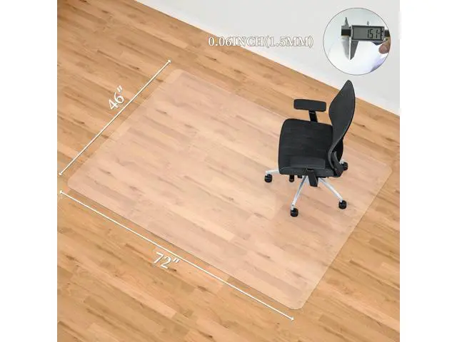 Alt view image 7 of 7 - Office Chair Mat for Hard Floors, 46 x 72 Large Floor Protector Mats, Easy Rolling Desk Chair Mat for Hardwood, Clear, Easy to Clean (Rectangle)