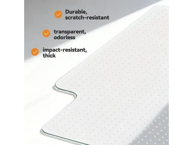 Alt view image 6 of 7 - Office Chair Mat for Carpet with Lip, Flat Shipping Heavy Duty Hard Clear Chair Mats, Under Desk Protector Floor Mat, Smooth Glide Plastic Rolling Computer ChairMat (32x48 Inch)