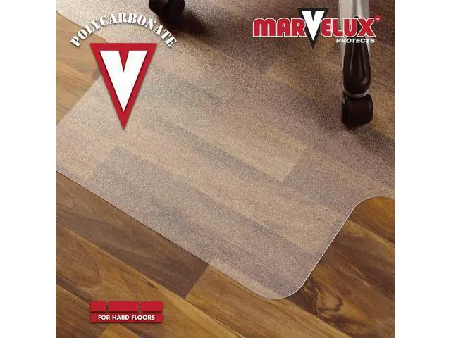 Alt view image 5 of 7 - Marvelux Heavy Duty Polycarbonate Office Chair Mat for Hardwood Floors 36" x 48" | Transparent Hard Floor Protector with Lip | Pack of 2