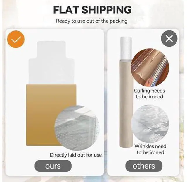 Alt view image 7 of 7 - Office Chair Mat for Carpet with Lip, Flat Shipping Heavy Duty Hard Clear Chair Mats, Under Desk Protector Floor Mat, Smooth Glide Plastic Rolling Computer ChairMat (32x48 Inch)