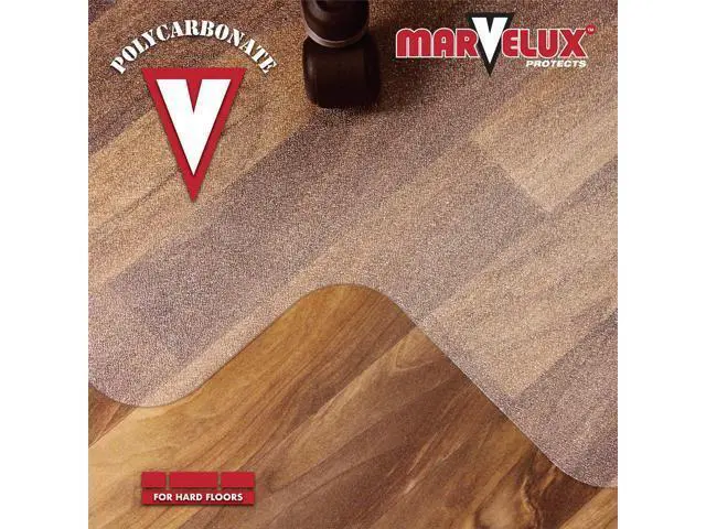 Alt view image 4 of 7 - Marvelux Heavy Duty Polycarbonate Office Chair Mat for Hardwood Floors 36" x 48" | Transparent Hard Floor Protector with Lip | Pack of 2