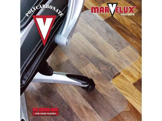Alt view image 6 of 7 - Marvelux Heavy Duty Polycarbonate Office Chair Mat for Hardwood Floors 36" x 48" | Transparent Hard Floor Protector with Lip | Pack of 2