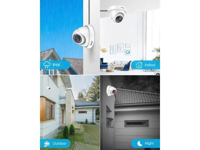 Alt view image 5 of 7 - ZOSI 4Pack 2MP 1080P HD Security Cameras, 80ft Night Vision, IP66 Weatherproof, Indoor Outdoor Home CCTV Dome Camera for 1080P/5MP/4K HD-TVI Analog DVR Surveillance System