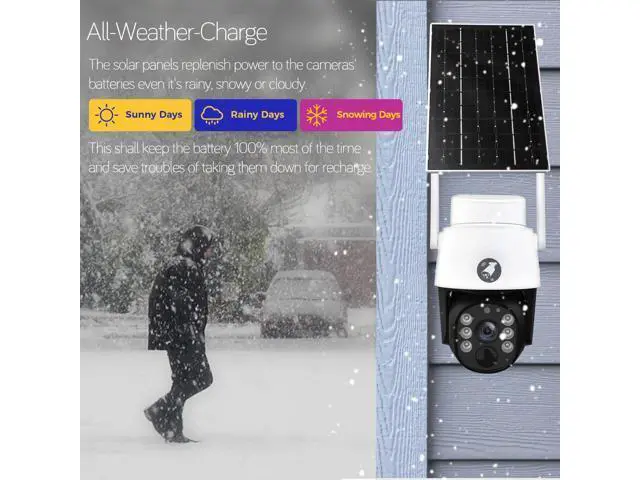 Alt view image 6 of 7 - xmartO 4MP QHD Wireless PTZ Solar Security Camera Outdoor/Indoor for Homes, WiFi 6 5G Dual Band, Wire-Free Easy Installation, No Monthly Fee (Wall/Ceiling/Corner/Tree/Pole Installation, SDK4034)