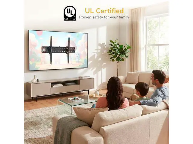 Alt view image 2 of 7 - Mount-It! UL Certified Tilting TV Wall Mount for Most 43-90 Inch Flat Screen TVs, Heavy Duty Wall Mount TV Bracket Max VESA 800x400, Holds up to 110 lb, Tilting Display Bracket Fits 70, 80, 90 inch
