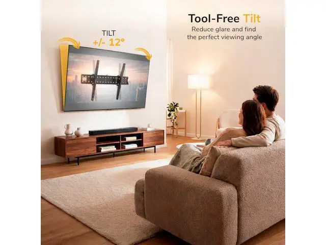 Alt view image 4 of 7 - Mount-It! UL Certified Tilting TV Wall Mount for Most 43-90 Inch Flat Screen TVs, Heavy Duty Wall Mount TV Bracket Max VESA 800x400, Holds up to 110 lb, Tilting Display Bracket Fits 70, 80, 90 inch