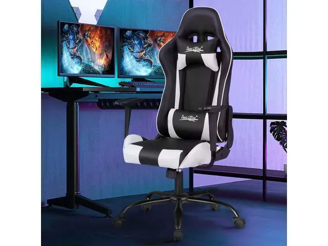 Alt view image 2 of 7 - Ergonomic Chair Office Chair Desk Chair with Lumbar Support Headrest Armrest Task Rolling Swivel Ergonomic E-Sports Adjustable PC Ergonomic Chair (White)