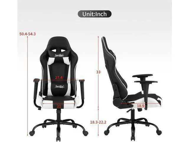 Alt view image 3 of 7 - Ergonomic Chair Office Chair Desk Chair with Lumbar Support Headrest Armrest Task Rolling Swivel Ergonomic E-Sports Adjustable PC Ergonomic Chair (White)