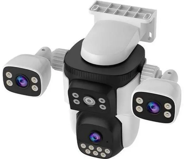 Main image of EVERSECU Triple Lens WiFi PTZ Security Camera, Three Cameras in One, Side Cameras with Adjustable All-Angle Arm, 2K 360° View No Blind Spot, Auto Tracking, Spotlight, 2 Way Audio