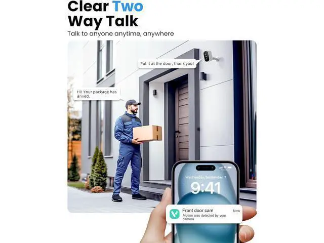 Alt view image 5 of 7 - Outdoor Security Camera Wireless, 2K Battery Powered WiFi Cameras for Home Security with AI Motion Detection, Color Night Vision, Siren Alarm, 2-Way Talk, IP66 Waterproof, Cloud/SD Storage (4 Pack)