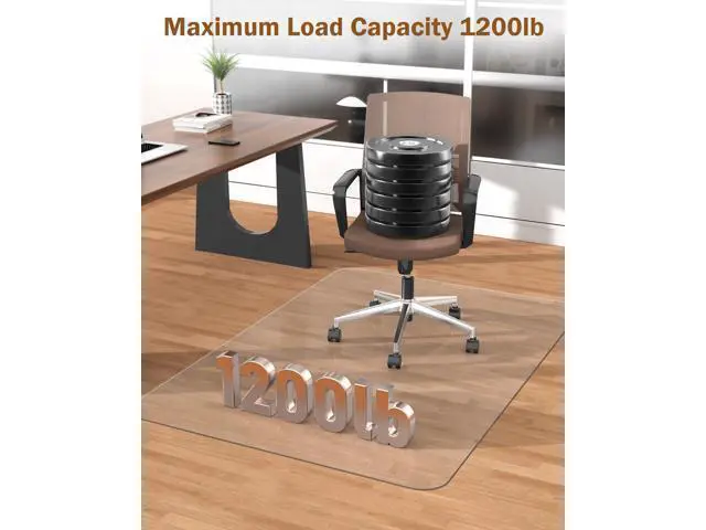 Alt view image 6 of 7 - Blvornl Frosted Clear Chair Mat for Hardwood Floor, 32.3"*53" Hard Material Office Chair Mat, Memory Plastic Computer Chair Pad for Rolling Chairs, Desk Floor Rug for Office and Home