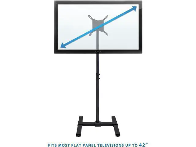 Alt view image 4 of 7 - Mount-It! Portable TV Floor Stand | Universal Pedestal for 13-42 Inch TVs and Monitors | Height Adjustable 29.5-52 Inches | VESA up to 200x200 mm | Lightweight Indoor & Outdoor TV Mount with Tilt