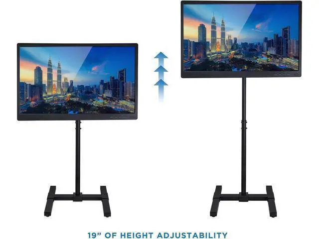 Alt view image 6 of 7 - Mount-It! Portable TV Floor Stand | Universal Pedestal for 13-42 Inch TVs and Monitors | Height Adjustable 29.5-52 Inches | VESA up to 200x200 mm | Lightweight Indoor & Outdoor TV Mount with Tilt