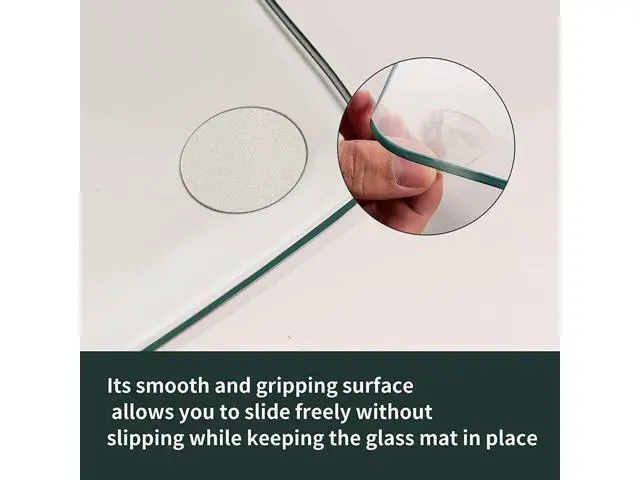 Alt view image 7 of 7 - 36" x 46" Chair Mat for Carpet - Office Chair Mat - Tempered Glass Floor Mat for Home/Office/Carpet Clear Computer Floor Mat - with 4 Anti-Slip Pads
