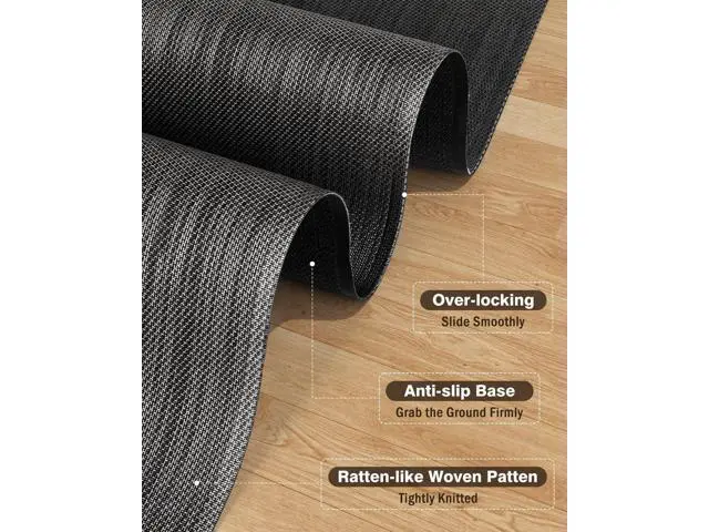 Alt view image 3 of 7 - Blvornl Ultra Large Office Chair Mat for Hardwood Floor, Rolling Chair Mat for Hard Wood, Large Anti-Slip Hard Floor Protector, Heavy Duty Computer Desk Rug for Office and Home 47.2"*60" Black