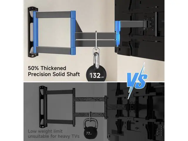 Alt view image 4 of 7 - Suptek 40" Full Motion TV Mount for 32-82" TVs, 132 lbs max, VESA 600x400mm. Swivel, tilt & Corner fit. Heavy Duty for LED/OLED/QLED. Model MA1078L