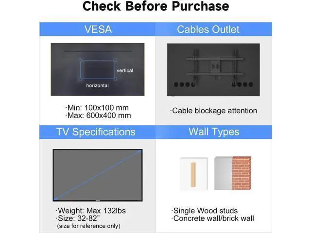 Alt view image 6 of 7 - Suptek 40" Full Motion TV Mount for 32-82" TVs, 132 lbs max, VESA 600x400mm. Swivel, tilt & Corner fit. Heavy Duty for LED/OLED/QLED. Model MA1078L