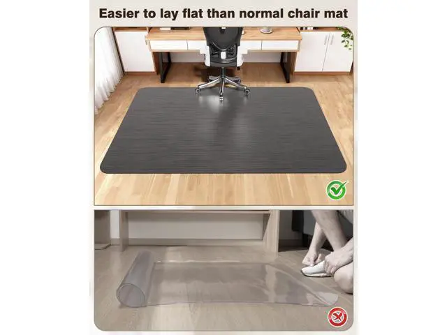 Alt view image 5 of 7 - Blvornl Ultra Large Office Chair Mat for Hardwood Floor, Rolling Chair Mat for Hard Wood, Large Anti-Slip Hard Floor Protector, Heavy Duty Computer Desk Rug for Office and Home 47.2"*60" Black