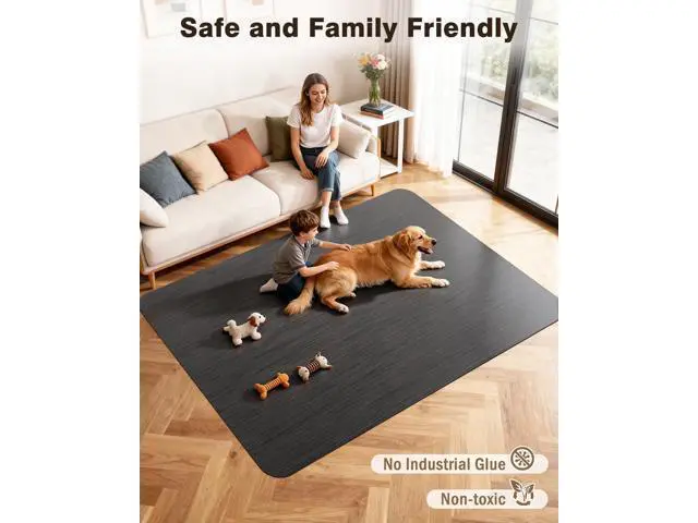 Alt view image 7 of 7 - Blvornl Ultra Large Office Chair Mat for Hardwood Floor, Rolling Chair Mat for Hard Wood, Large Anti-Slip Hard Floor Protector, Heavy Duty Computer Desk Rug for Office and Home 47.2"*60" Black
