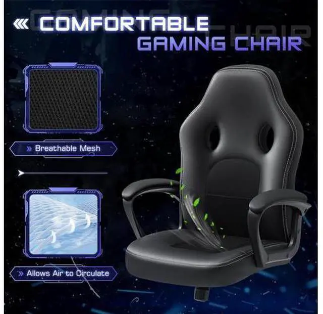 Alt view image 5 of 7 - Office Ergonomic Chair High Back Leather Computer Chairs Ergonomic Height Adjustable Racing Game Desk Chair Executive Conference Task Chair (Black)