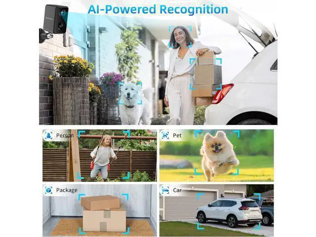 Alt view image 5 of 6 - Septekon 2K Security Cameras Wireless Outdoor 4 Pack, Solar Battery Powered Camera with Two Spotlights, PIR Motion Detection Siren, Color Night Vision, 2-Way Audio, IP66 Waterpoof