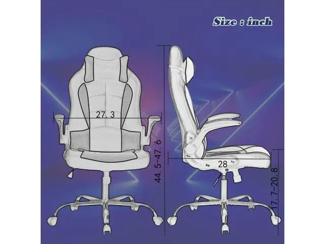 Alt view image 3 of 7 - Meet perfect Ergonomic Chair Ergonomic Office Chair Desk Chair Leather Computer Chair Lumbar Support and Head Pillow Modern Executive Chair Adjustable Rolling Swivel Task Chair Home Office Chair, Blue