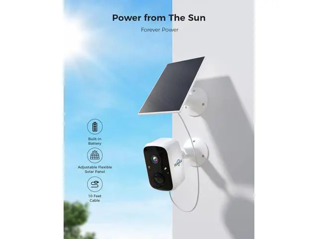 Alt view image 4 of 7 - Hiseeu Security Cameras Wireless Outdoor, WiFi Pro 5G/2.4G Cameras for Home Security, Solar Powered, Motion Detection, 2-Way Talk, Color Night Vision, Compatible with Alexa, 64G SD Card Storage