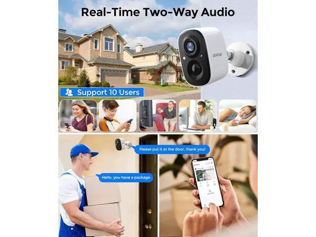 Alt view image 6 of 7 - 2K Wireless Security Cameras - Outdoor WiFi Security Cameras Color Night Vision, AI/PIR Detection, 2-Way Talk, Cloud/SD, Weatherproof, Battery Powered Outdoor Cameras(White-2Packs)